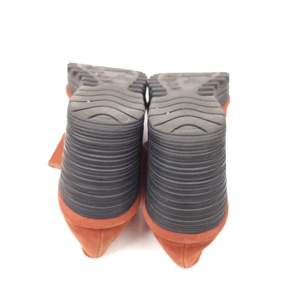 Fly London Yasi Red Orange Suede Platform Wedge Heels size US 6.5-7 EU 37 - Picture 8 of 9